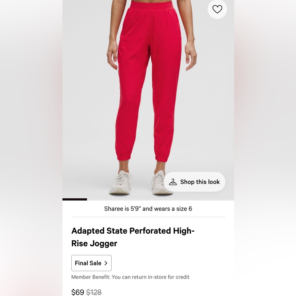 lululemon athletica Red High-Rise Joggers
